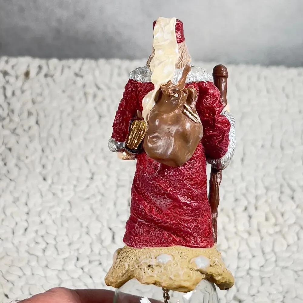 Novelino Christmas Through The Ages Glass Bell Resin Topper 1992 Tzarist Santa